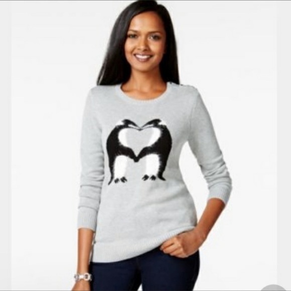 Charter Club Sweaters - Charter Club Faux Fur Penguin Sweater